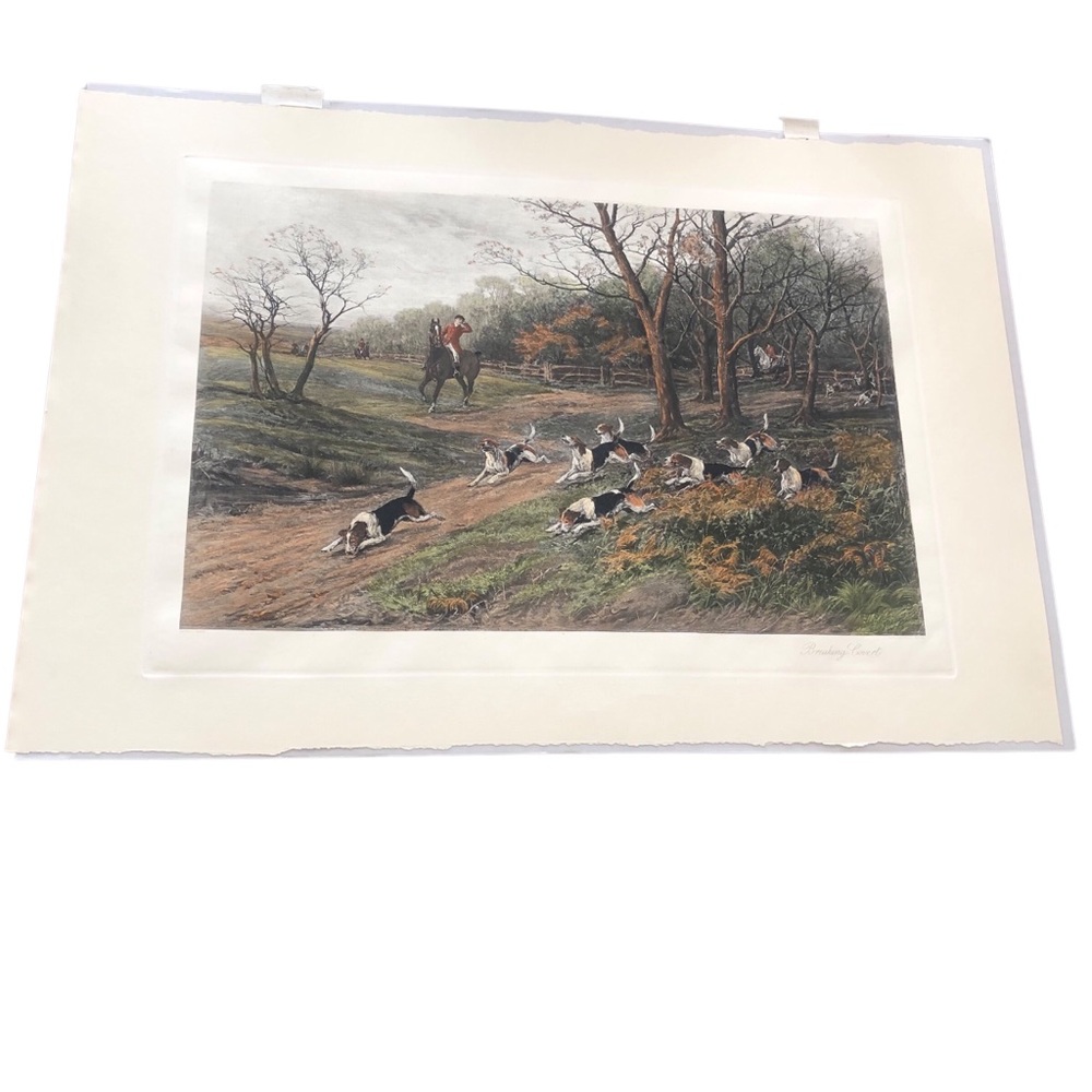 HEYWOOD HARDY BREAKING COVERT Color Photo Gravure 21”x 31” classic print